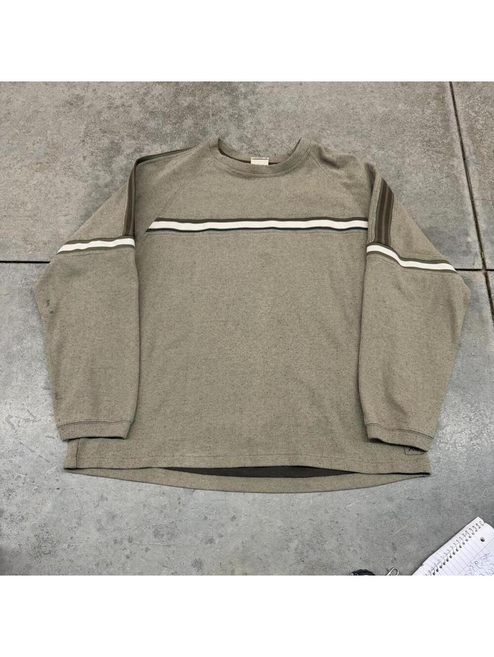 vintage xtreme gear olive green and white striped heavyweight shirt size xl
